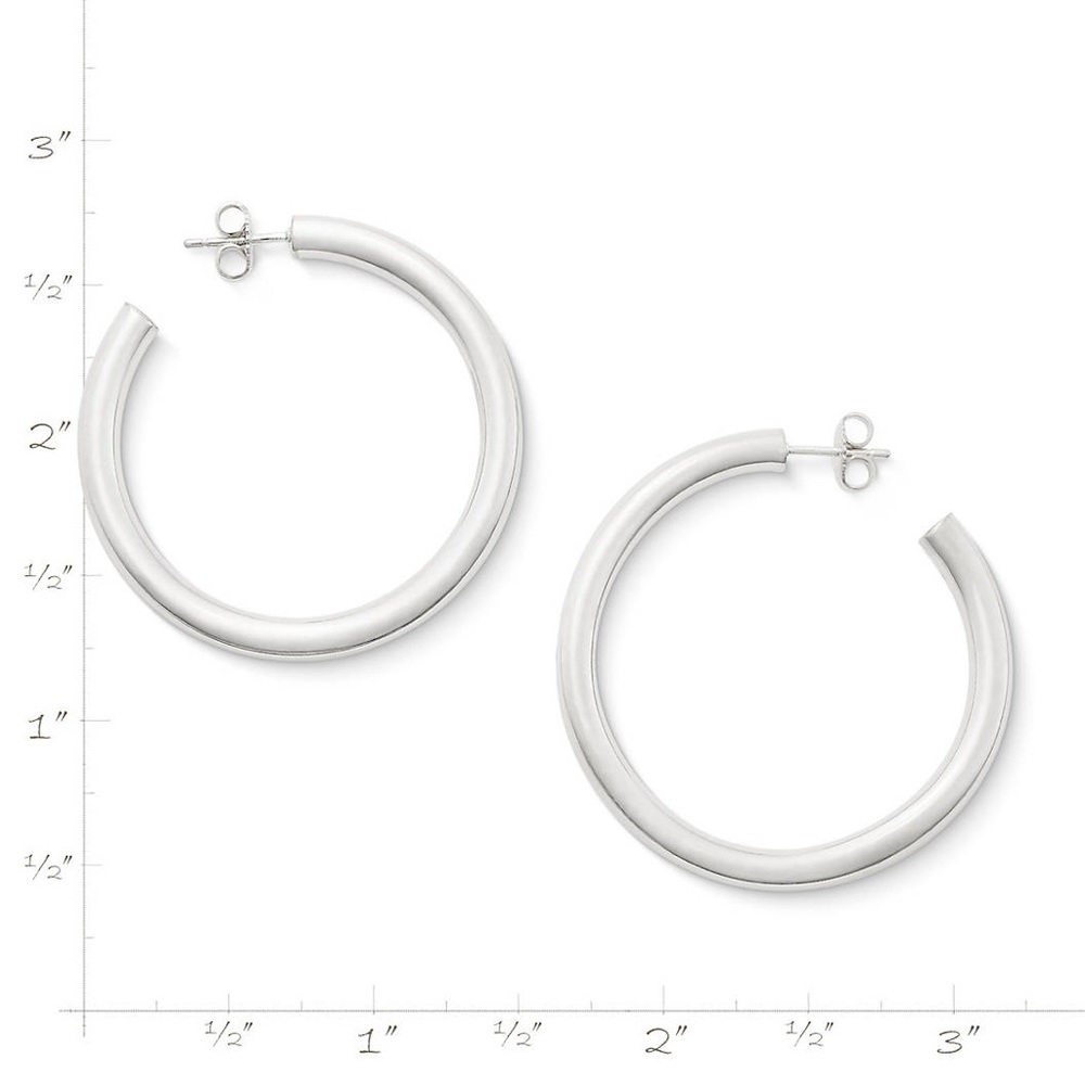 James Avery Fiesta Hoop Ear Posts, Large Sterling Silver